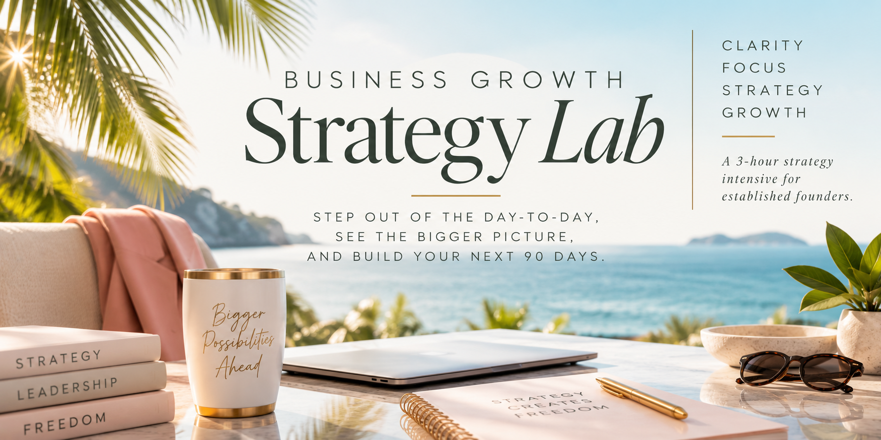 Business Growth Strategy Lab image with ocean view Clarity Focus Strategy Growth