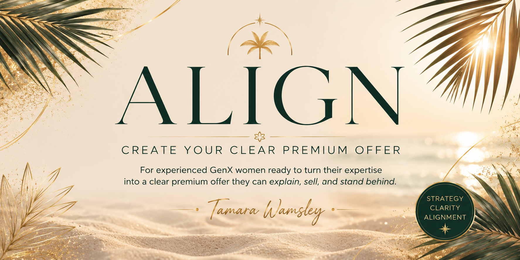 ALIGN header with palm trees and sand